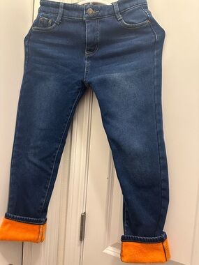 Boys Blue Denim Jeans with Orange Cuff
